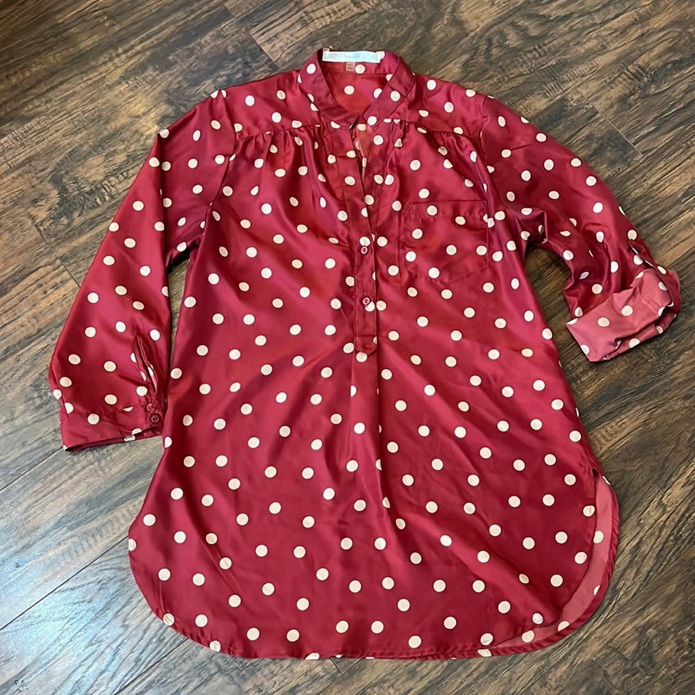 fun 2 fun brand (stitch fix) polka dot tunic blouse